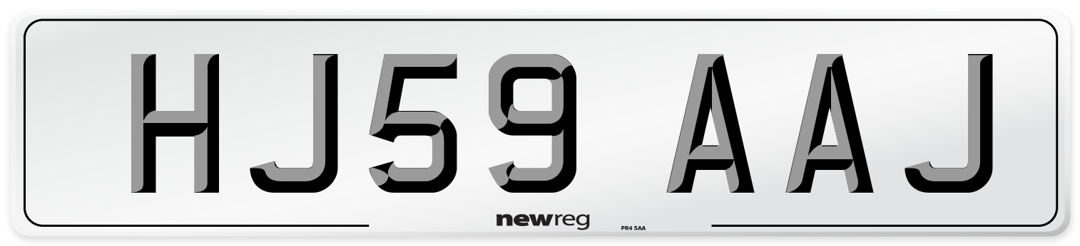 HJ59 AAJ Number Plate from New Reg